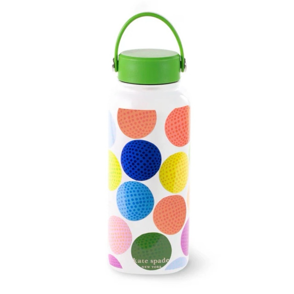 Kate Spade New York Large Insulated Stainless Steel Water Bottle, Golf Balls
